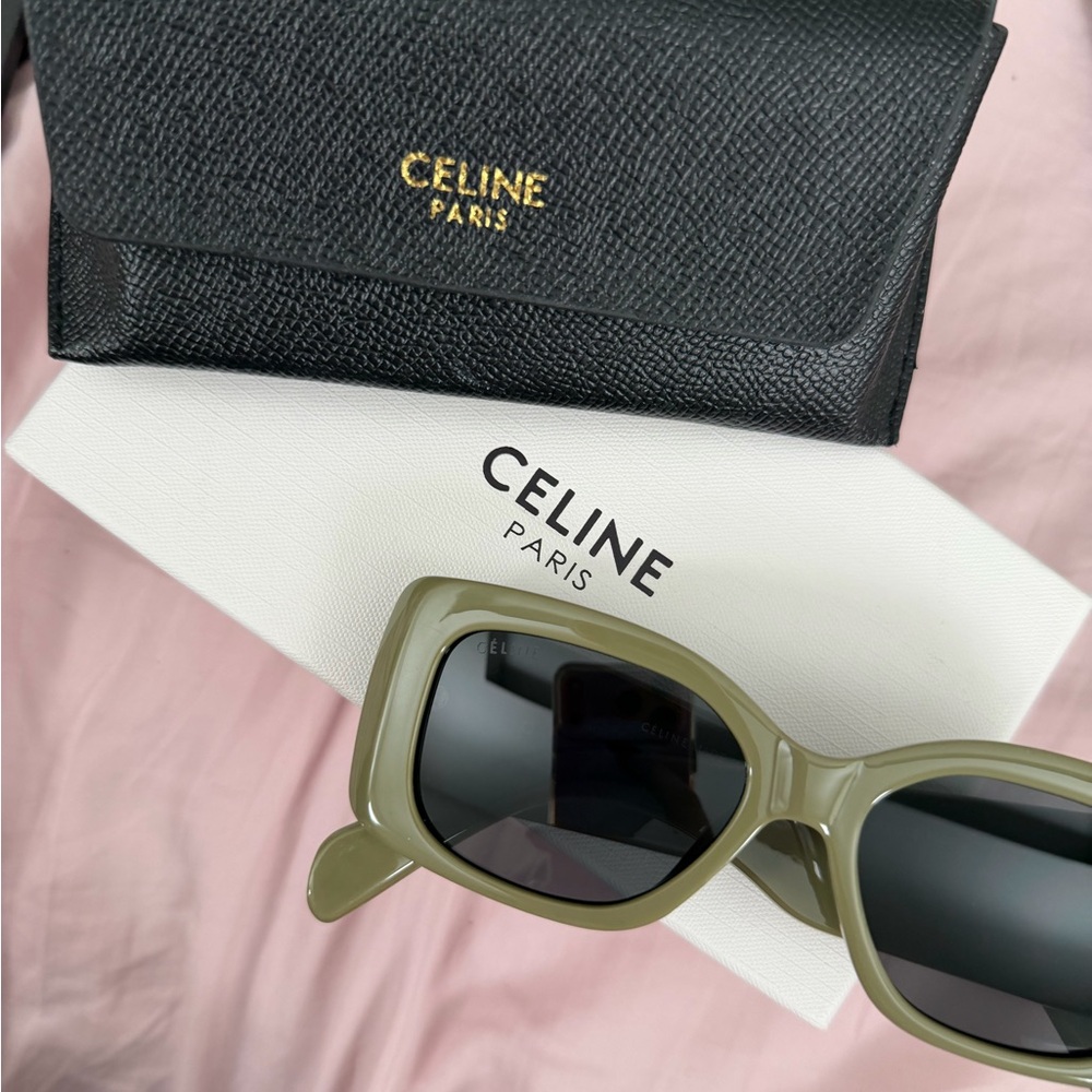 Faux designer CC sunglasses green olive and Gold triumph Sunglasses - Picture 9 of 12